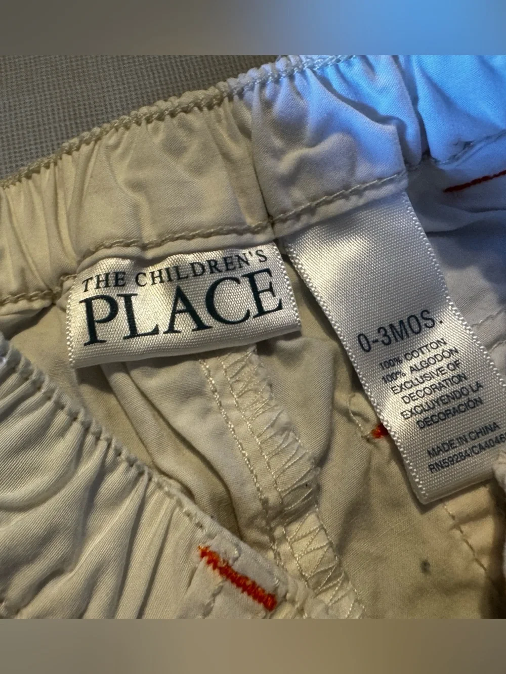 children's Elastic Waist 0-3 months White Shorts